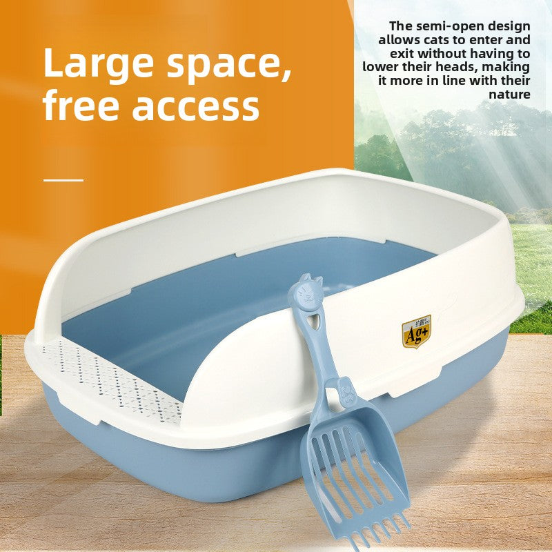 Semi-Enclosed Cat Litter Box