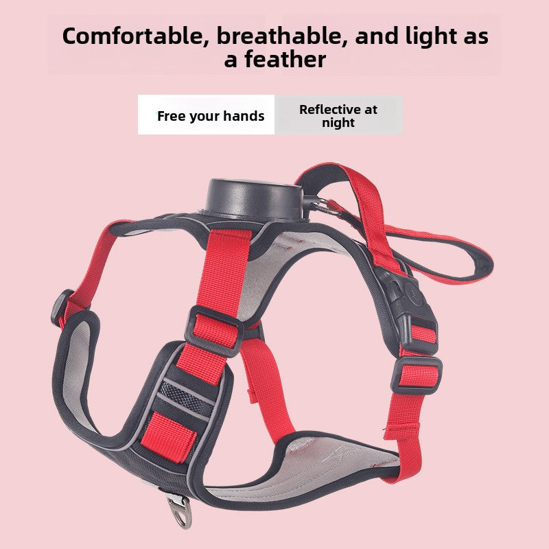 Retractable Dog Harness w/ Reflective Strips