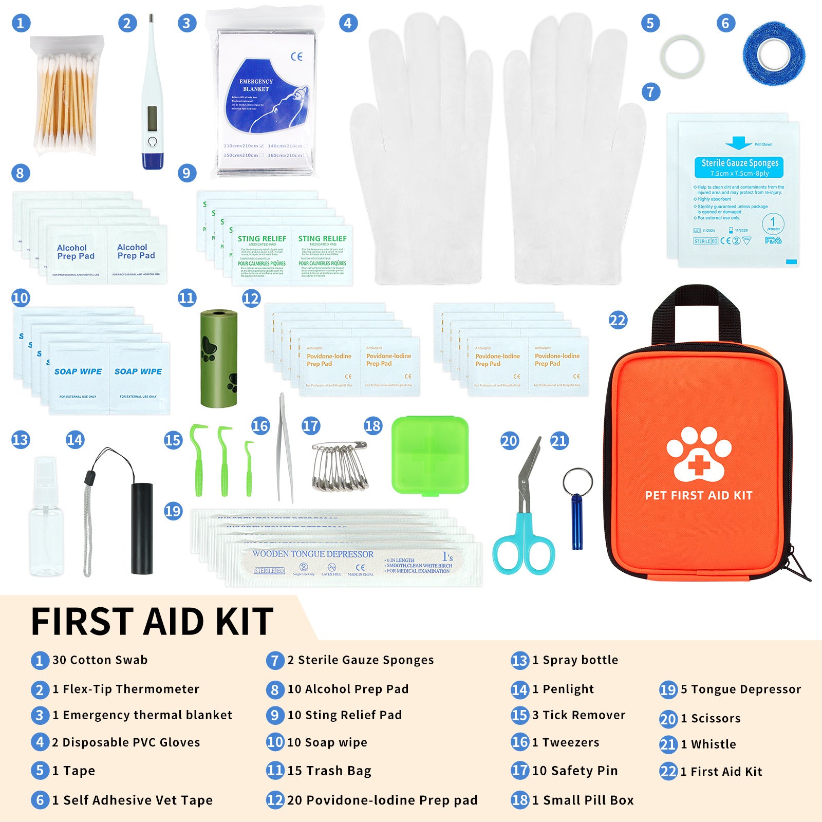 Portable Pet Emergency First Aid Kit