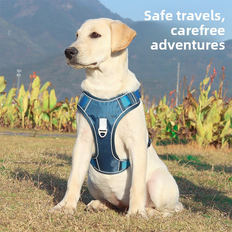 Retractable Dog Harness w/ Reflective Strips